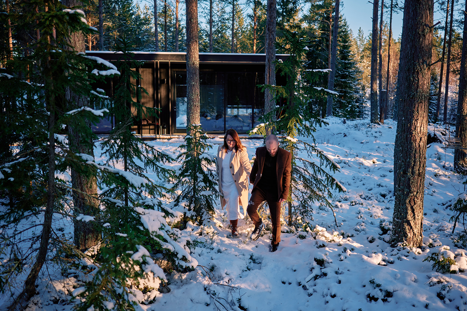 Intimate elopement portrait at Hop Farm Beach Sweden